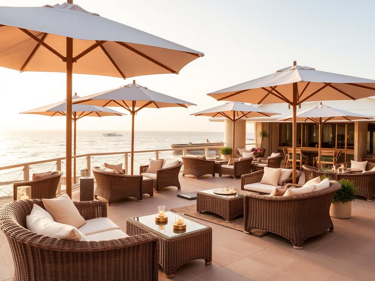 Beach clubhouse terrace