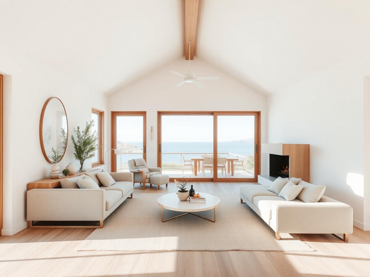 Interior living space with sea view